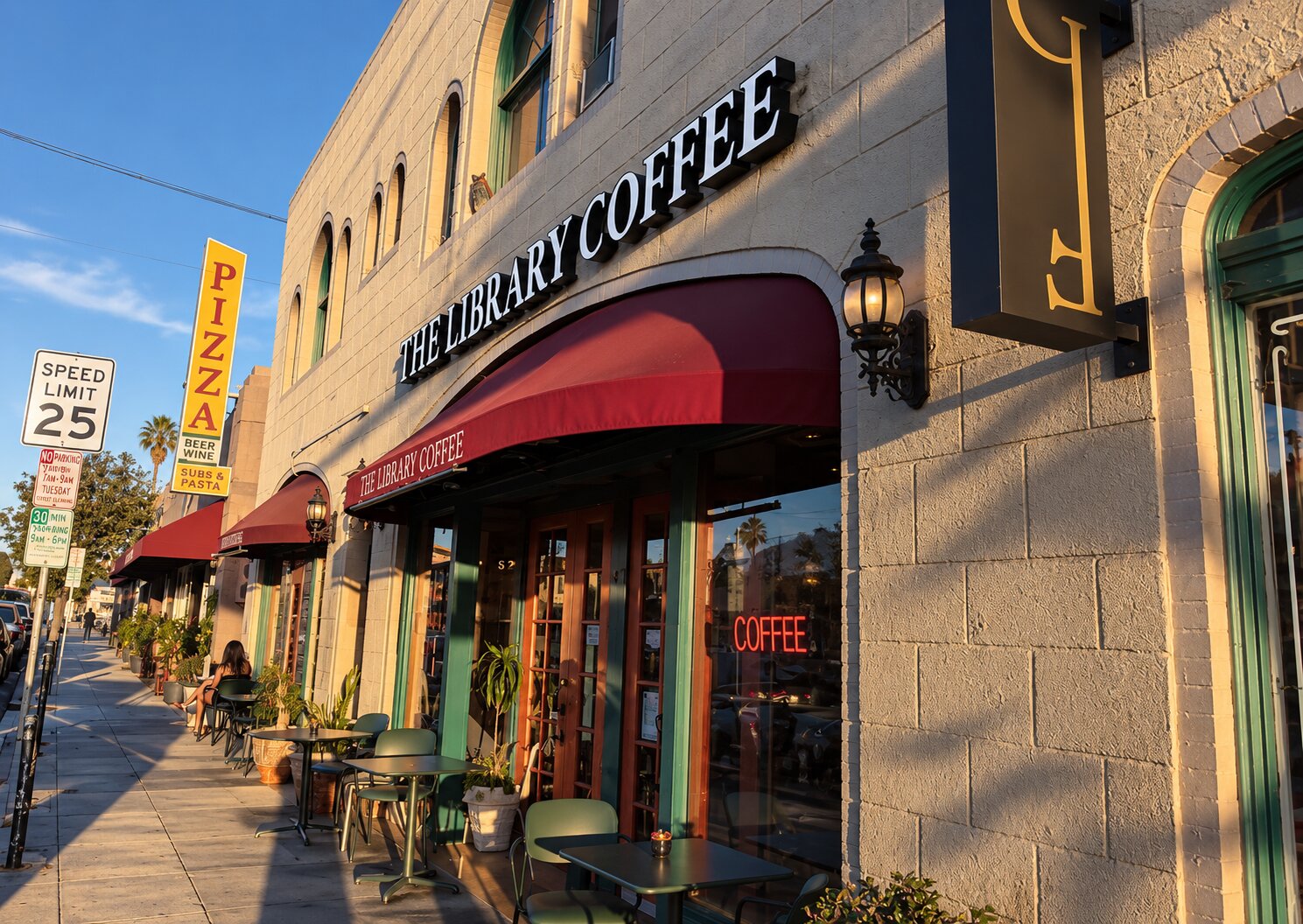 Exterior entrance of The Library Coffee House on East Broadway